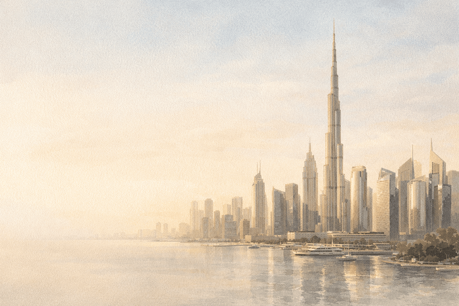 Dubai skyline illustration